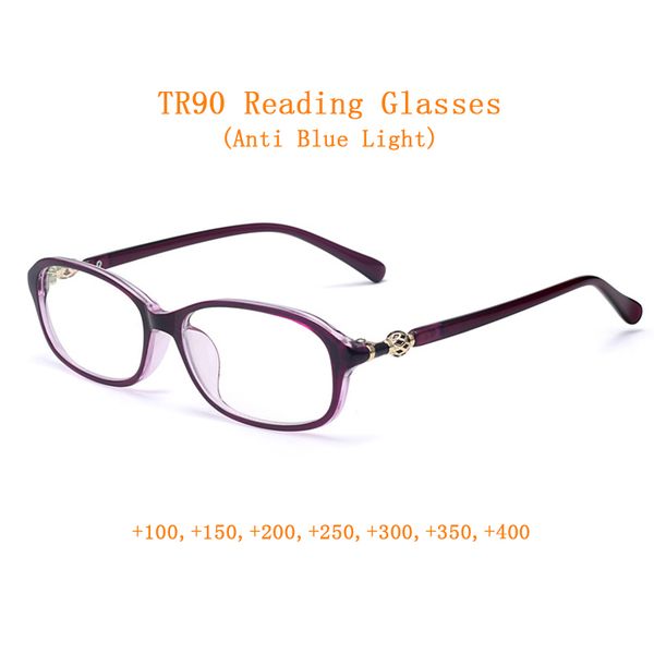 

sunglasses fashion urltralight tr90 women reading glasses magnifier female presbyopic eyeglasses for sight +1.0~+4.0 anti blue light 3color, White;black
