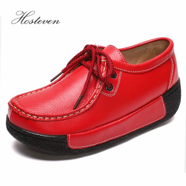 

hosteven women shoes loafers sneaker genuine leather flats moccasins summer autumn winter female casual ladies plush footware, Black