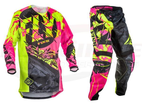 

2019 fish racing kinetic outlaw jersey pant combo set mx riding gear mx/atv motocross, Black;blue