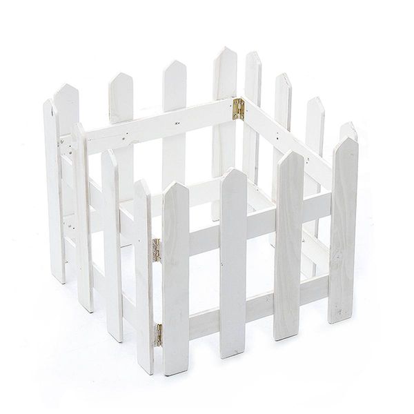 

120x30cm christmas tree wood fencing diy fairy garden micro dollhouse christmas tree gates decor ornament white/coffee colors
