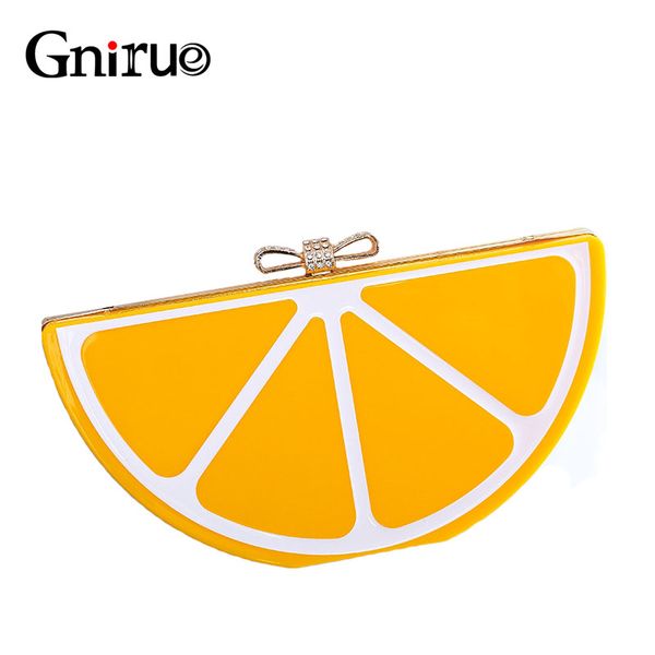 

fashion evening bag sweet lady style orange acrylic female bag portable party dinner
