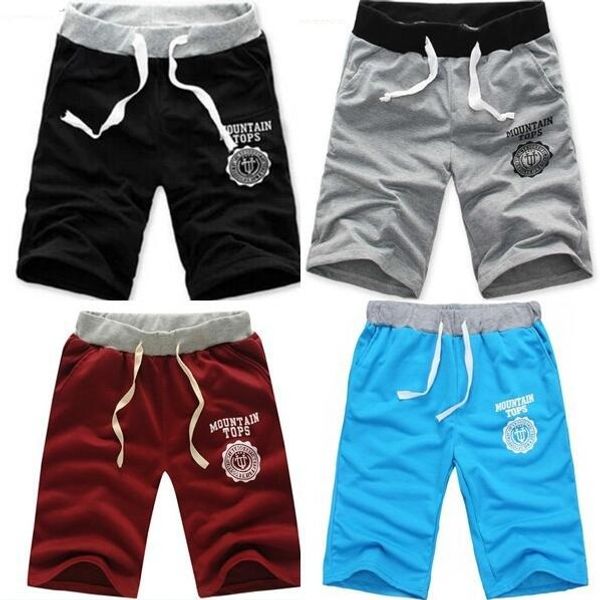 

Mens Casual Slim Shorts Letter Printed Drawstring Sportswear for Summer 4 Colors Contrasted Leisure Shorts Free Shipping