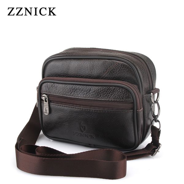 

zznick 2019 genuine cowhide leather shoulder bag small messenger bags men travel crossbody bag handbags new fashion men flap