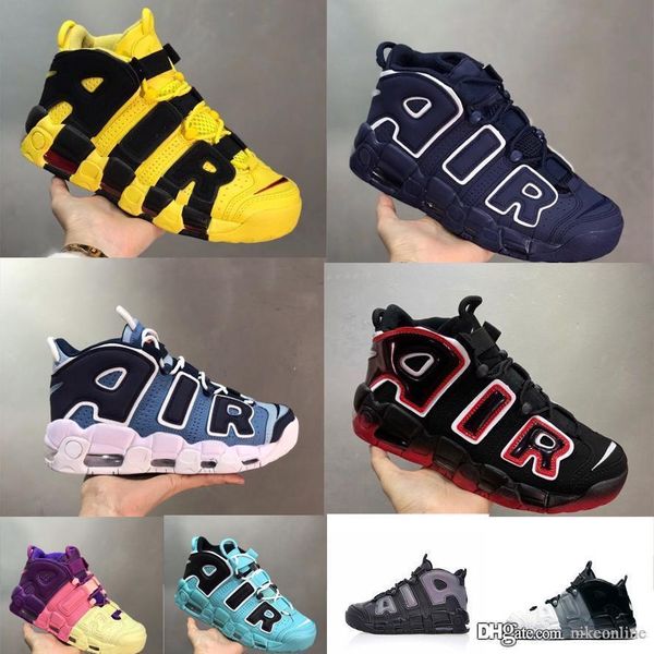 

Новые мужские scottie pippen uptempo 96 QS air more баскетбольная обувь джинсовая TF синий черный красный выведенный желтый Джеймс Леброн 17 кроссовки теннис с коробкой