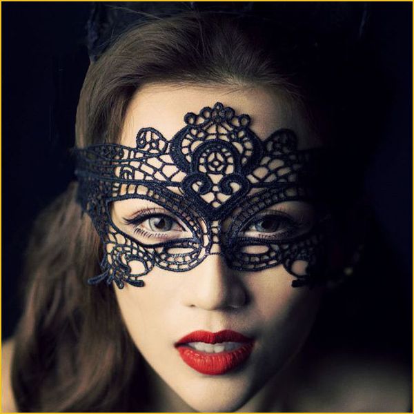 

halloween mask lace black half face mask wholesale party nightclub prom eye mask women ball jj19952, Silver