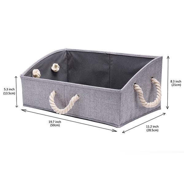 

multifunction large storage bins foldable fabric trapezoid organizer boxes with rope handle collapsible basket