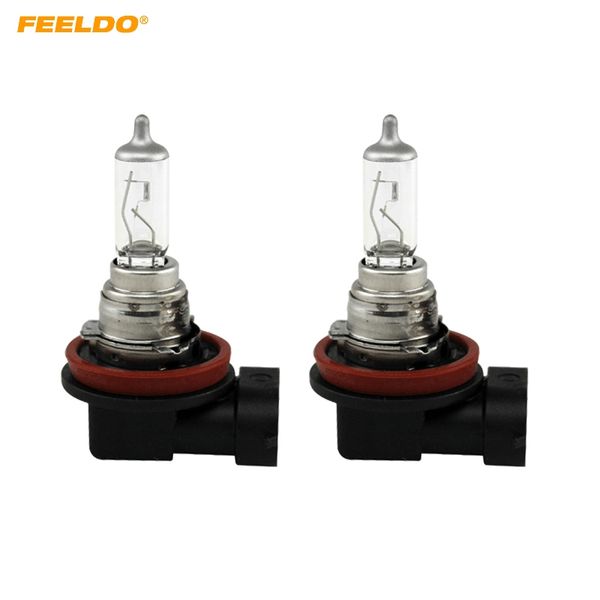 

feeldo 2pcs car h16 21w 12v white fog lights halogen bulb car headlights lamp light source parking #2861