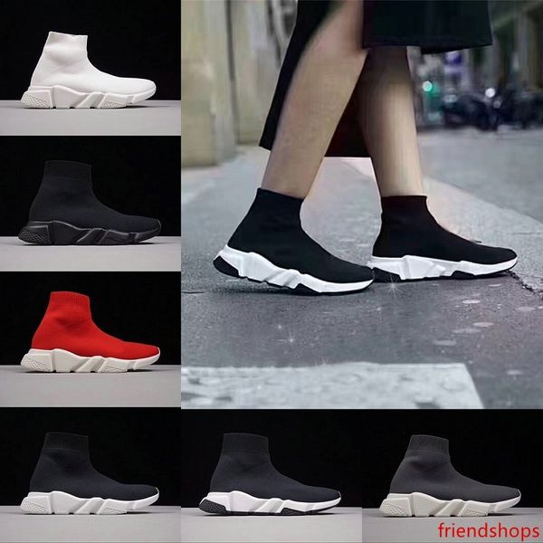 

2019 designer speed trainer sock casual shoes men women triple black white red mens trainers sports sneakers us 5.5-11
