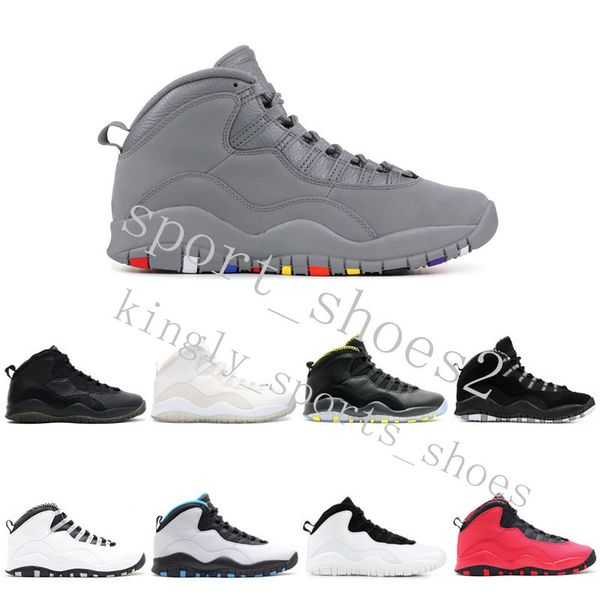 

new 10 10s mens basketball shoes classic back white black cool grey bobcats chicago steel grey men basketball shoes 10s sneakers tenfive