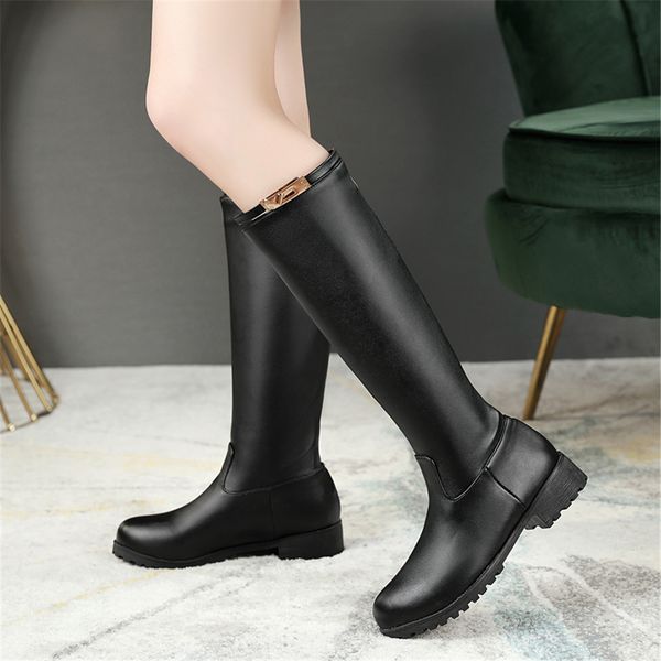 

lapolaka large size 48 chunky heels mid calf boots women shoes zipper casual autumn winter shoes woman boots female, Black