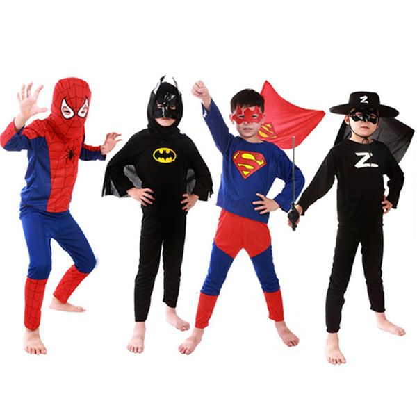 

детский костюм установить полотна мальчиков birthday party дети супер cape косплей карнавальный костюм, Black;red