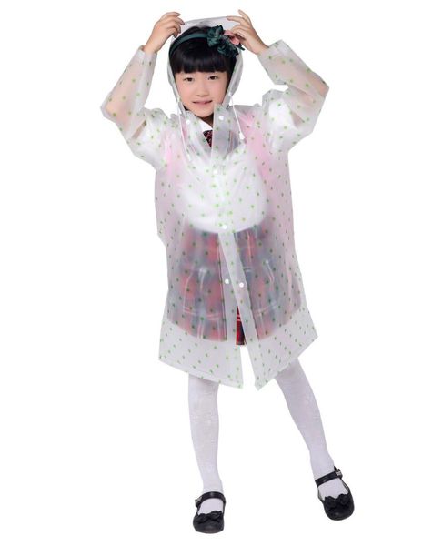 

kids raincoat outdoor green star transparent practical school bag boys girls children raincoat hooded ing