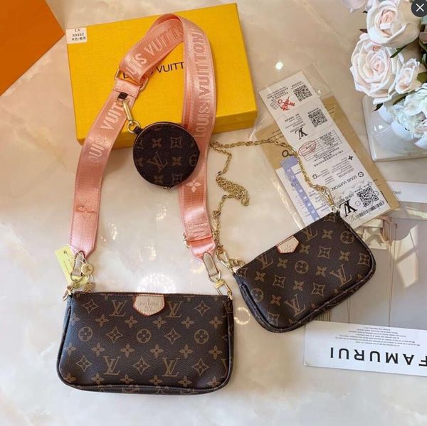 

louis five in one shoulder bag messenger bag m44840 mask pink shoulder strap