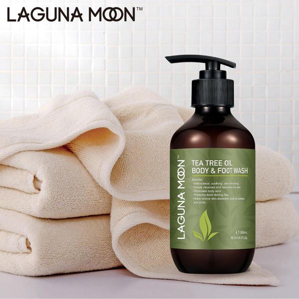 

laguanmoon natural tea tree essential oils body wash relief shower gel 300ml
