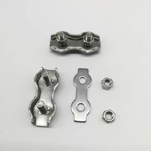 

10pcs m2 304 double clamps buckle wire rope clip stainless steel
