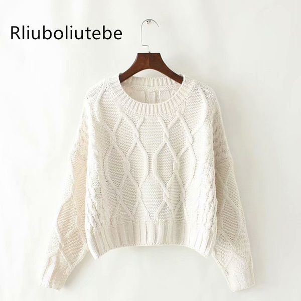 

knitted sweater women long sleeve pullover elgant white solid casual sweater winter warm dropped shoulder overalls, White;black