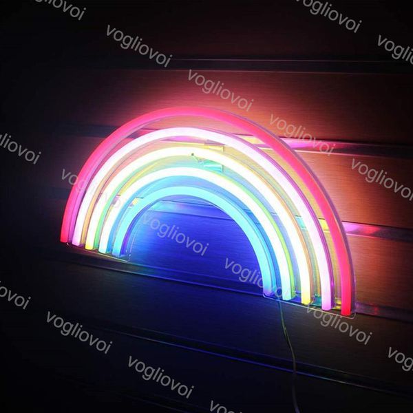 

led neon sign smd2835 indoor night light design rainbow colorful model with transparent backplane holiday xmas party wedding table lamps dhl