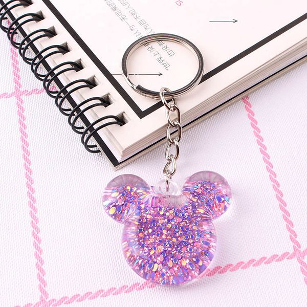 

keychain cute cartoon keychain for women kids gifts keyring porte clef pompon bag car key ring llaveros, Silver