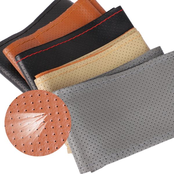 

diy universal genuine leather car steering wheel cover soft car handle protector