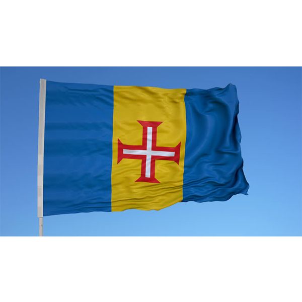 3 x 5 Fuß Madeira-Flagge, 80 % Beschnitt, digital bedrucktes Polyester, alle Länder, zum Aufhängen, für Werbung im Innen- und Außenbereich, Direktversand