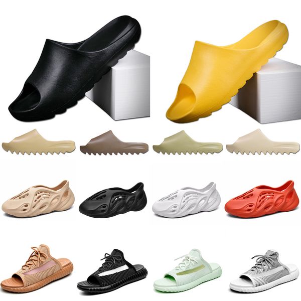 

2020 kanye slides west 700 yezzy yezzys wave foam runner off black white womens summer brown desert boot men designer slippers shoes