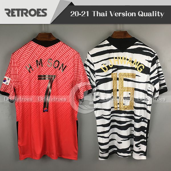 

20-21 kr soccer jersey #7 h m son #11 h c hwang red shirt men home 6 i b hwang kids home away football uniform, Black;yellow