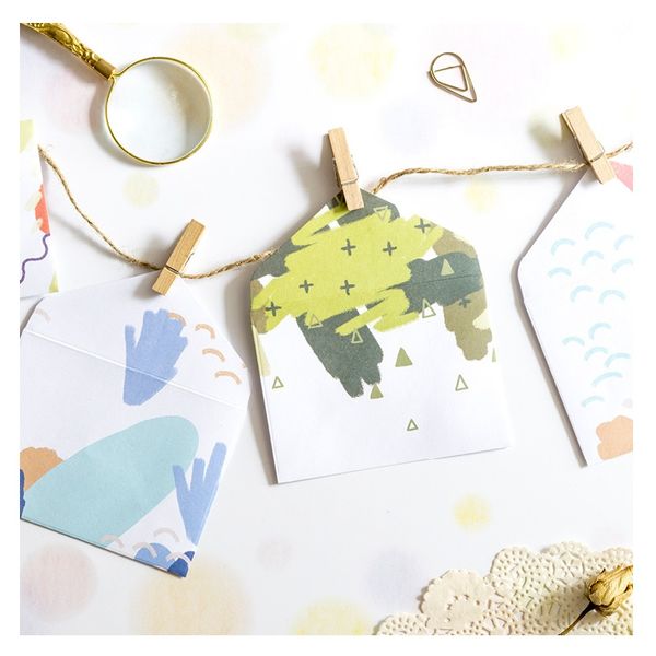 

12 pcs/set mini candy colored envelope rainbow memo envelopes korean stationery christmas gift
