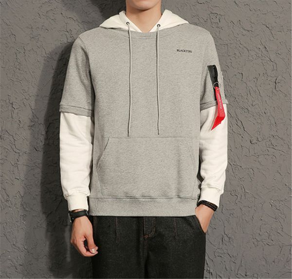 

мужские дизайнерские письма печатные толстовки модные пуловеры с длинными рукавами мужские толстовки карманные дышащие повседневная мужская, Black