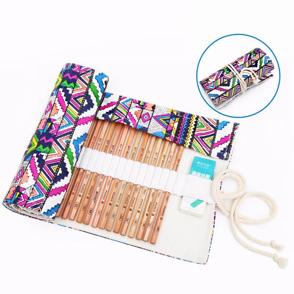 

folding canvas curtain pen bag storage bag sketch pencil brush men and women simple stationery box art supplies
