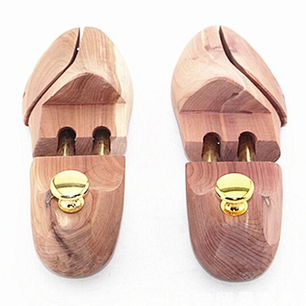 

1 pair of shoe shoe trees of wood width adjustable for mens eu 43-44, White;pink