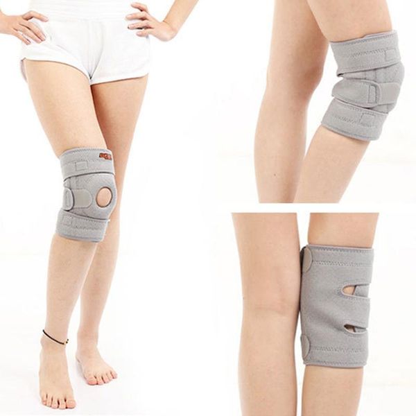 

adjustable knee brace patella elastic fastener support sports kneecap stabilizer, Black;gray