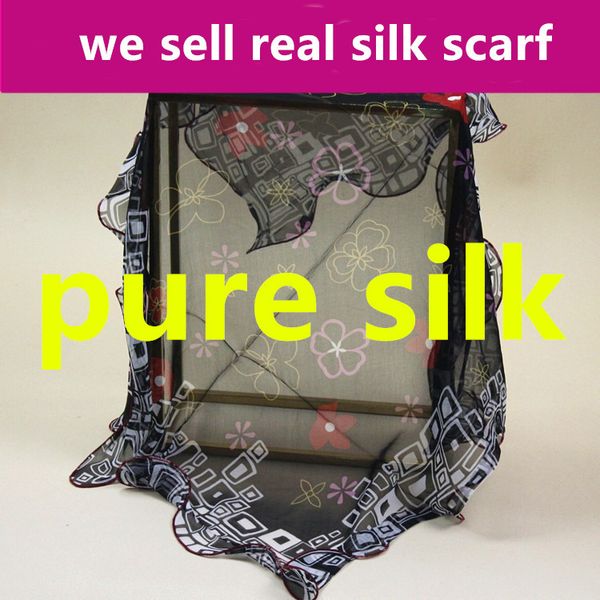 

#s111 100% real silk scarf georgette,color:as pictures,80*80cm square women