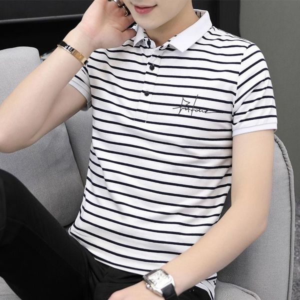 

men's fashion casual t-shirt, White;black