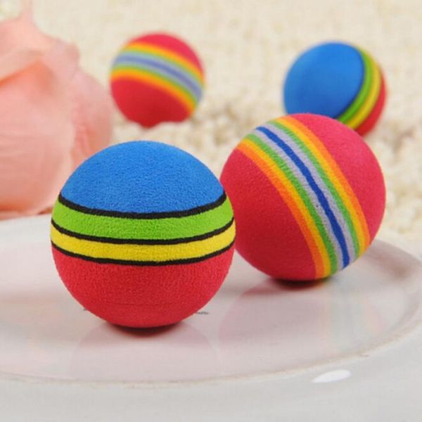 

pet toy baby dog cat toys 3.5cm rainbow colorful play balls for pets products funny eva balls sale