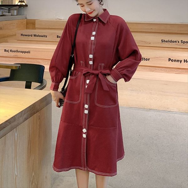 

large size long skirt long skirt women's loose autumn fat mm western style slim belly women's mid-length dress, White