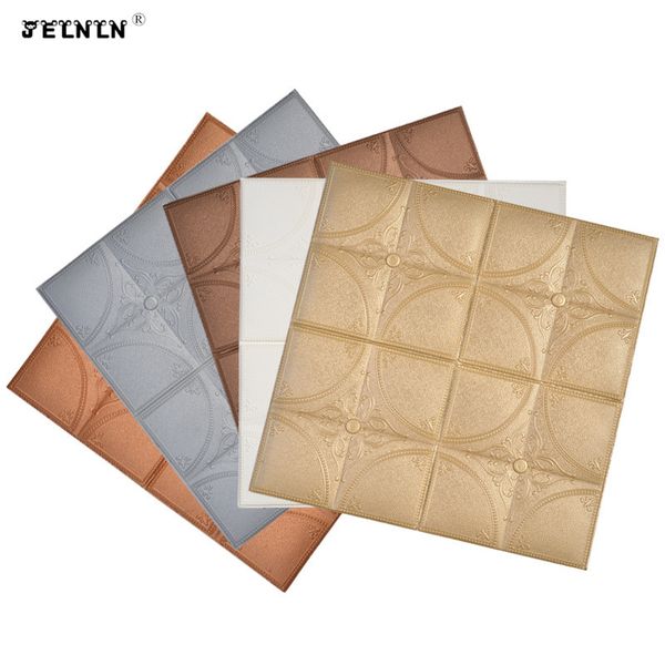 

brown 3d wall stickers anti-collision self-adhesive wallpaper background wall soft bag waterproof wallpaper foam