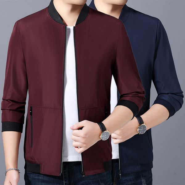 

shanghai 2020 autumn solid color jacket men's coat large size spring and autumn, Black;brown