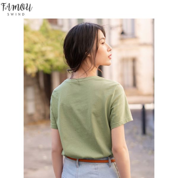 

2020 летний новый прибытие чистый хлопок круглым воротом printed краткий стиль отдых с коротким рукавом футболка, White