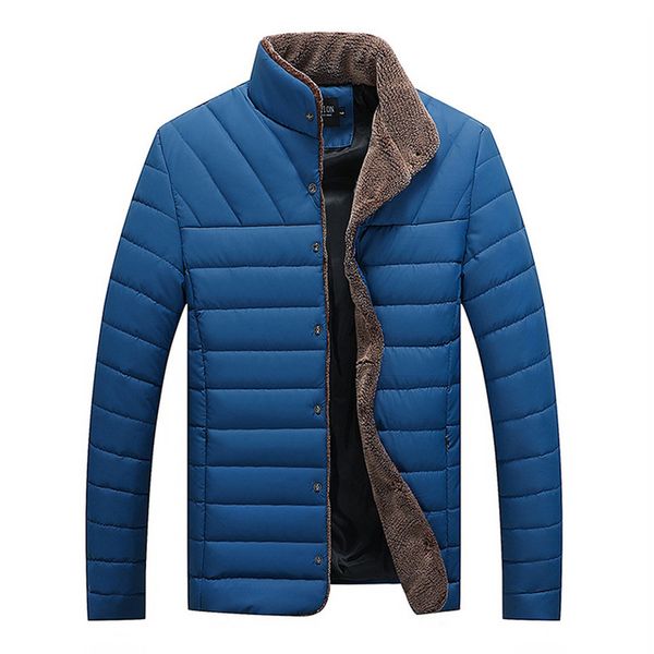 

2018 men winter jacket plus size m-5xl warm casual all-match single breasted solid men coat popular coat fur collar, Black