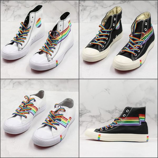 

1970 Conver Chuck 70s pride Canvas Shoes Taylor Couple Rainbow Shoeslace High Low Half Size Originals Classic Skateboard Sneakers 5.5-10