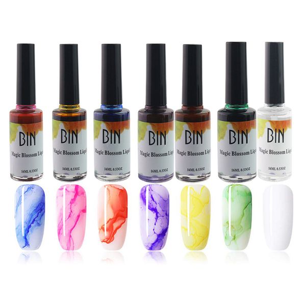 

nail smudge liquid ink smoke color smudge blossom nail polish marble water dyed liquid 7 colors magic blossom gel laque