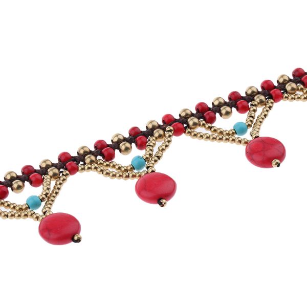 

original turquoise anklet bohemian beach pendant anklet, Black;white