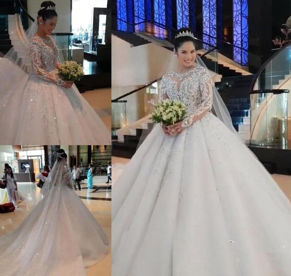 

princess handmade wedding dresses muslim long sleeves gowns formal bride bridal plus size custom made, White