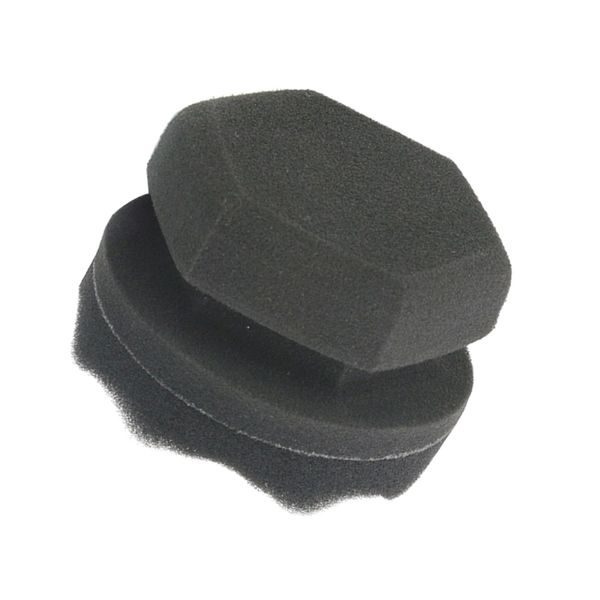 

2 pcs tire dressing applicator round grip wave design polished sponge for car f-best
