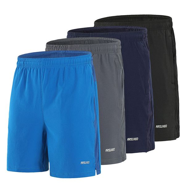 

mens loose fit outdoor sports drawstring running basketball marathon shorts breathable cycling biking training athletic jogging short pants, Black;blue