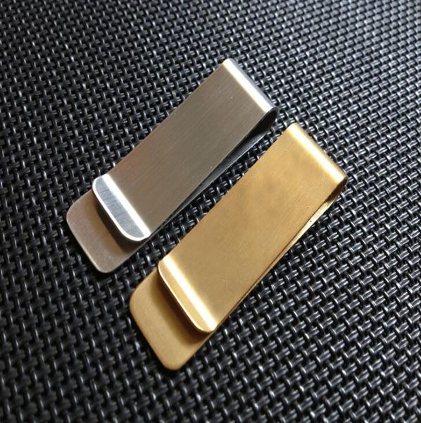 

portable stainless steel brass money clipper slim money wallet clip clamp card holder credit name card holder 15*50*0.8mm, Black