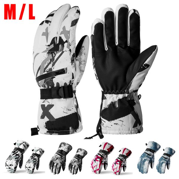 

1pair winter warm snowboarding ski gloves men women kids snow mittens waterproof skiing breathable m/l gloves