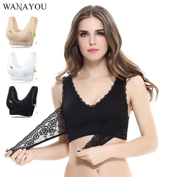 

women's sport bras lace breataable seamless bra for yoga fitness wireless running vest gym bras sports top, White;black