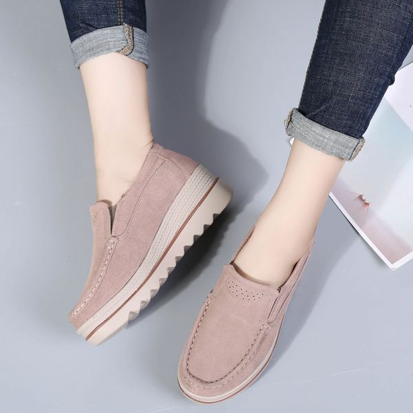 

genuine leather metal spike lady comfort casual dress shoe sport sneaker casual leather shoes personality womens hiking trail walking, Black