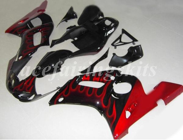 

new abs motorcycle full fairings kit fit for yamaha yzf-r6 1998 1999 2000 2001 2002 r6 bodywork set flame red luster